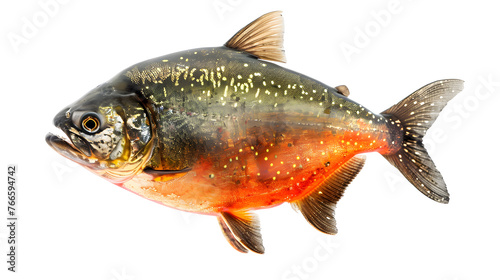 A piranha fish isolated on a white background as transparent PNG