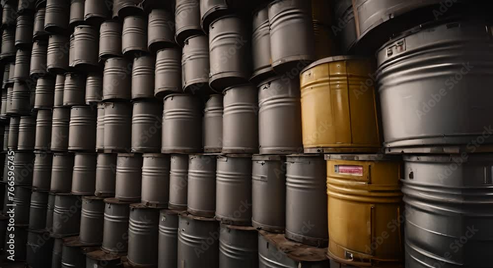 Barrels with radioactive waste. Barrels with radioactive waste.