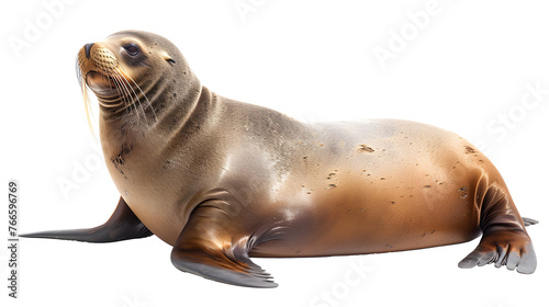 California sealion isolated on a white background 
