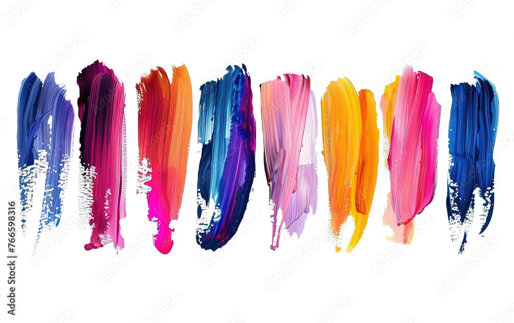 Collection set of paint strokes isolated on white or transparent background Collection set of paint strokes isolated on white or transparent background