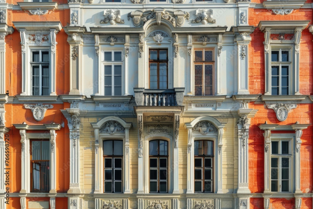 Fototapeta premium A large building with many windows and balconies. Ideal for real estate or architecture projects
