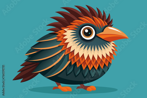  Cute puffbird vector art illustration photo