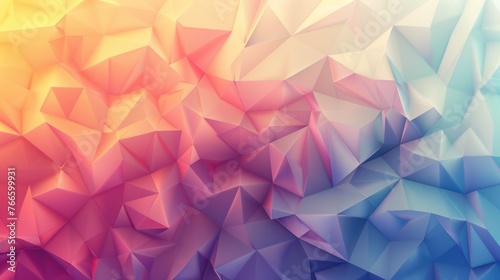 3d render Illustration abstract low poly background. AI generated image photo