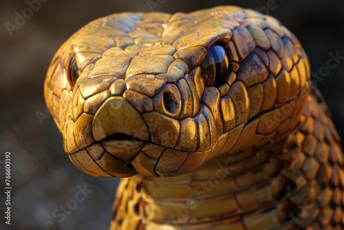 Detailed view of a snake statue, suitable for various design projects