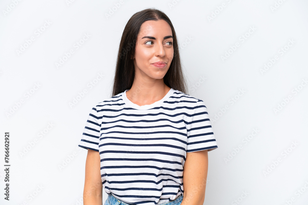 Young caucasian woman isolated on white background . Portrait Young caucasian woman isolated on white background . Portrait