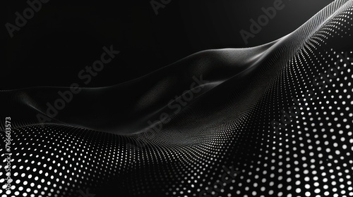 3d render Abstract black halftone dotted texture background. AI generated image