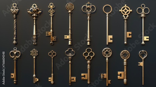 Bunch of keys on a table, suitable for various concepts photo