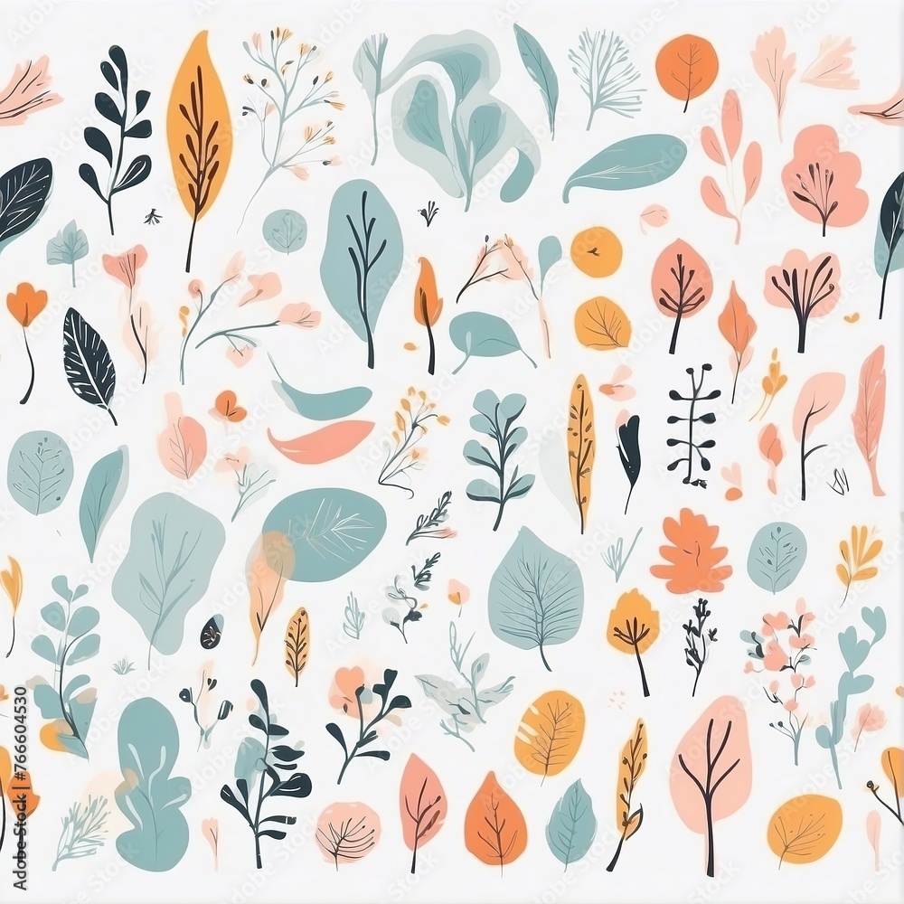 A collection of seamless pattern, colorful abstract plants and flowers. Hand drawn Collection of leaves and flowers. A close up of a pattern of flowers and leaves.
A collection of seamless pattern, colorful abstract plants and flowers. Hand drawn Collection of leaves and flowers. A close up of a pattern of flowers and leaves.