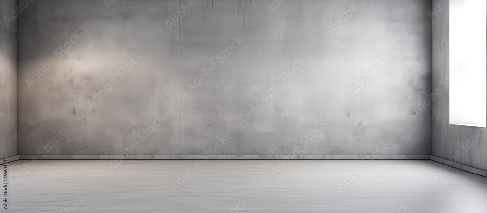 A room devoid of furniture or occupants featuring a solid concrete wall and a single window for natural light A room devoid of furniture or occupants featuring a solid concrete wall and a single window for natural light