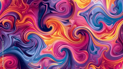 Abstract swirls pattern in a psychedelic color scheme