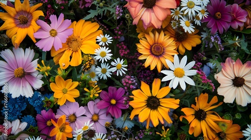 Full frame shot of multi colored flowers