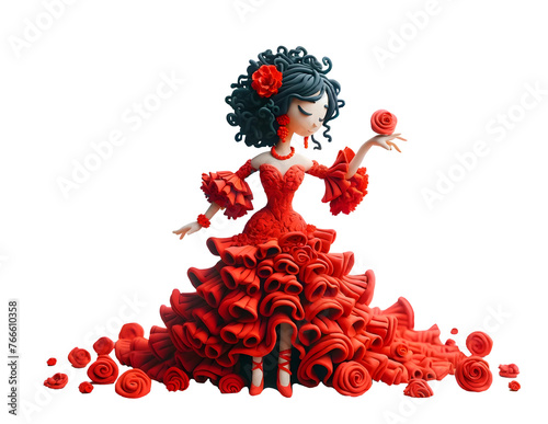 Personnage en pâte à modeler : Danseuse de flamenco photo