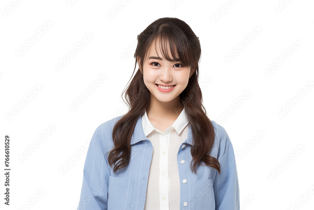 Teen pretty Japanese girl on isolated chroma key background Teen pretty Japanese girl on isolated chroma key background