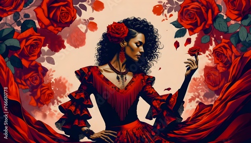 Dessin : Danseuse de flamenco photo
