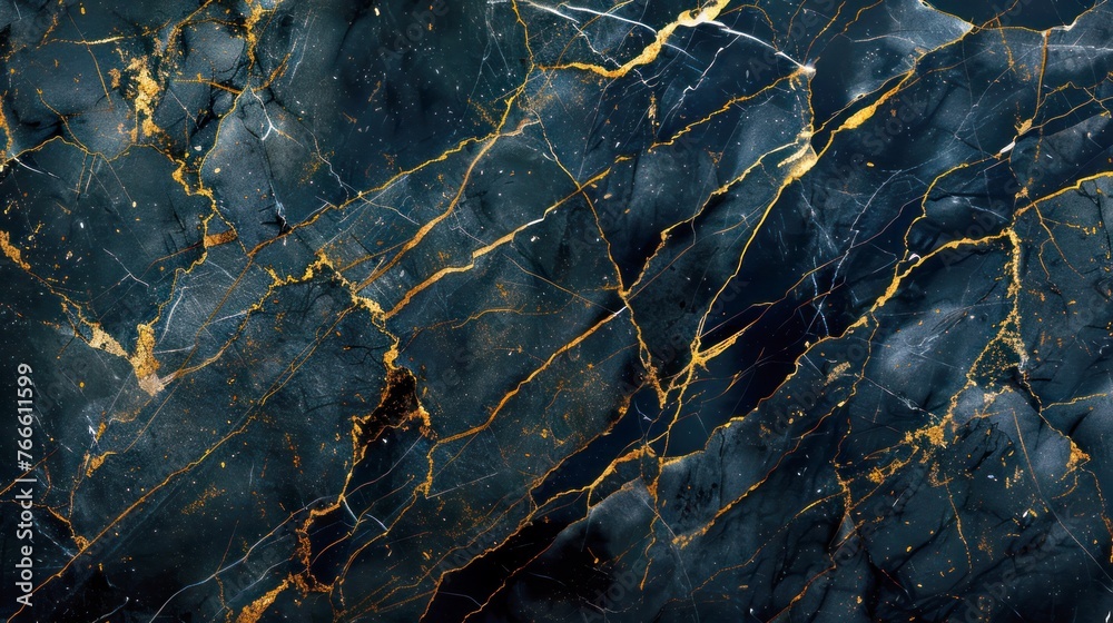 polished black marble with gold streaks background surface texture