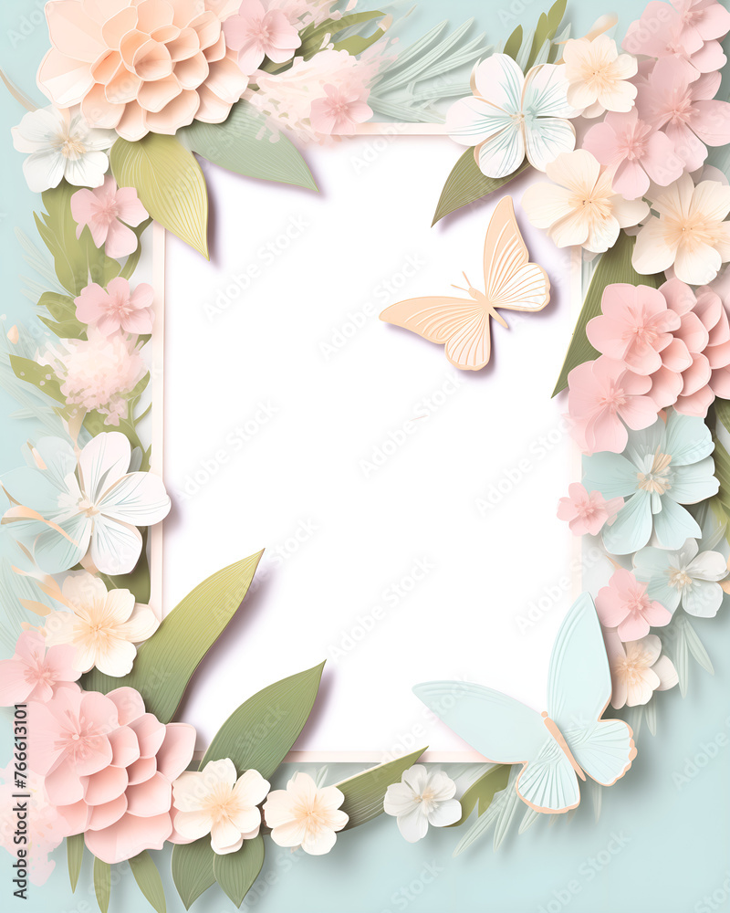 Fototapeta premium Intricate floral patterns in modern style soft pastels