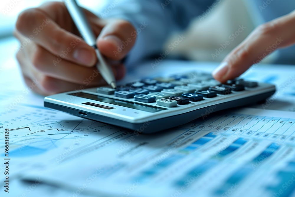 Close-up of Hands Calculating Financial Data Close-up of Hands Calculating Financial Data