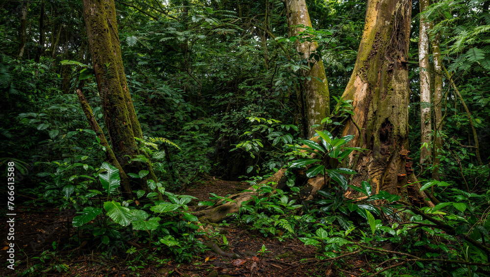 Tropical rainforest with big trees Tropical rainforest with big trees