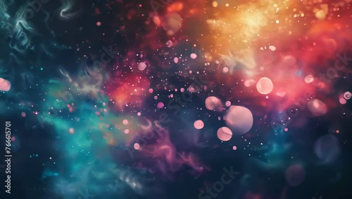 Colorful abstract background with bokeh defocused lights and stars