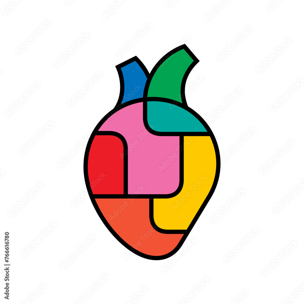 Robotic heart bright vector illustration. Artificial Intelligence concept icon. Robotic heart bright vector illustration. Artificial Intelligence concept icon.