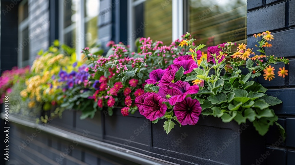 Colorful Flower Filled Window Box