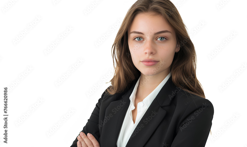 young cute businesswoman on white background young cute businesswoman on white background