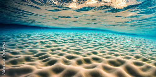 beautiful blue underwater ocean floor sunlight.