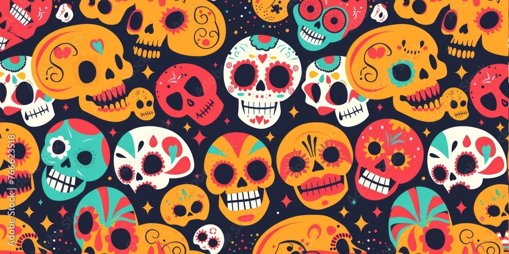 Seamless pattern Skull Emoji Adding Personality to Iconic Symbol Seamless pattern Skull Emoji Adding Personality to Iconic Symbol