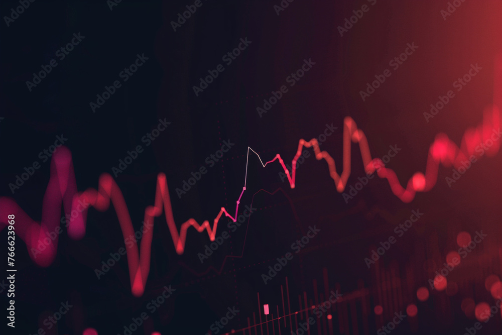 Close-up photo of growing graph on dark background. Close-up photo of growing graph on dark background.
