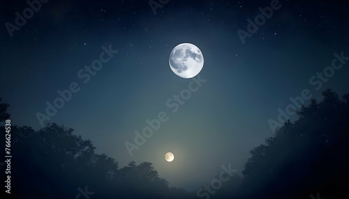 Ethereal Moonlit Night Sky With Stars And A Full Upscaled 4