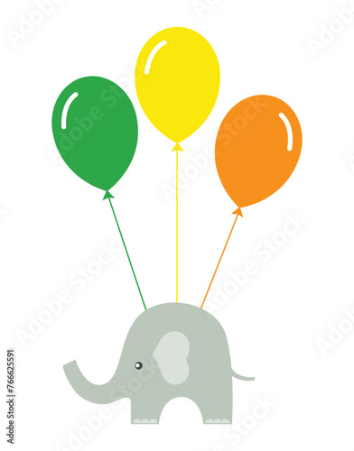 elephant baby with air balloons