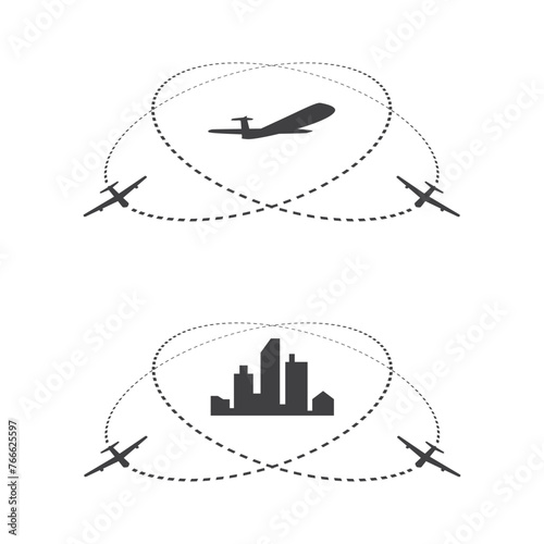 plane track with city
