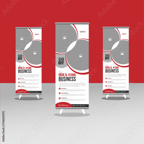 Business rollup banner Layouts with red color