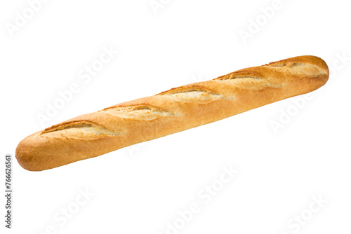 single long baguette french bread isolated on white