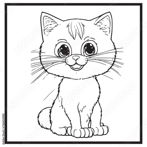 Fototapeta Naklejka Na Ścianę i Meble -  cat coloring page