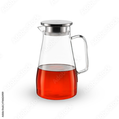 Isolated jar with juice. On white.