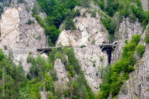 Transfagarasan road in Romania, a view from bellow photo