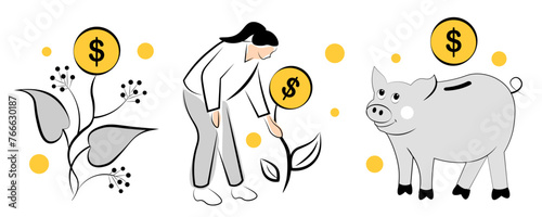 Business and finance, money saving theme