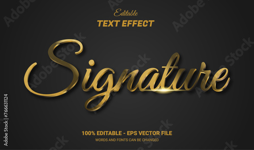 signature editable text effect photo