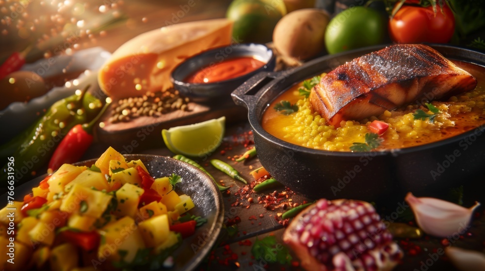 Brazilian food. cuzcuz, cous cous, cassava, farofa, feijoada ...