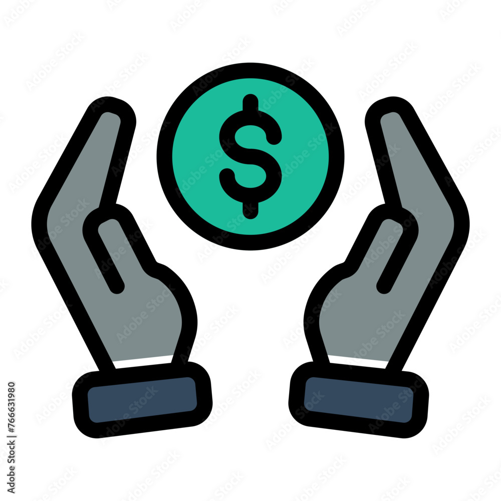 This is the Savings icon from the Finance icon collection with an color lineal style This is the Savings icon from the Finance icon collection with an color lineal style