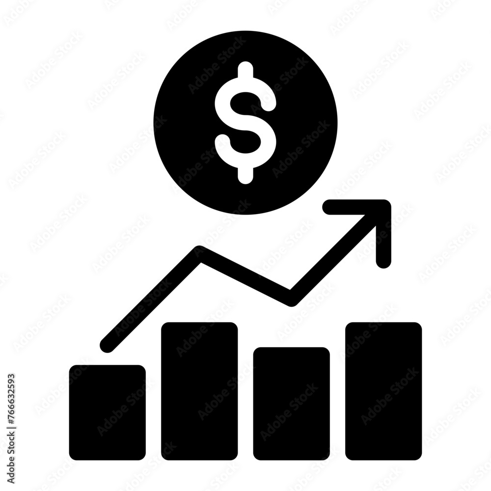 This is the Growth icon from the Finance icon collection with an solid style This is the Growth icon from the Finance icon collection with an solid style
