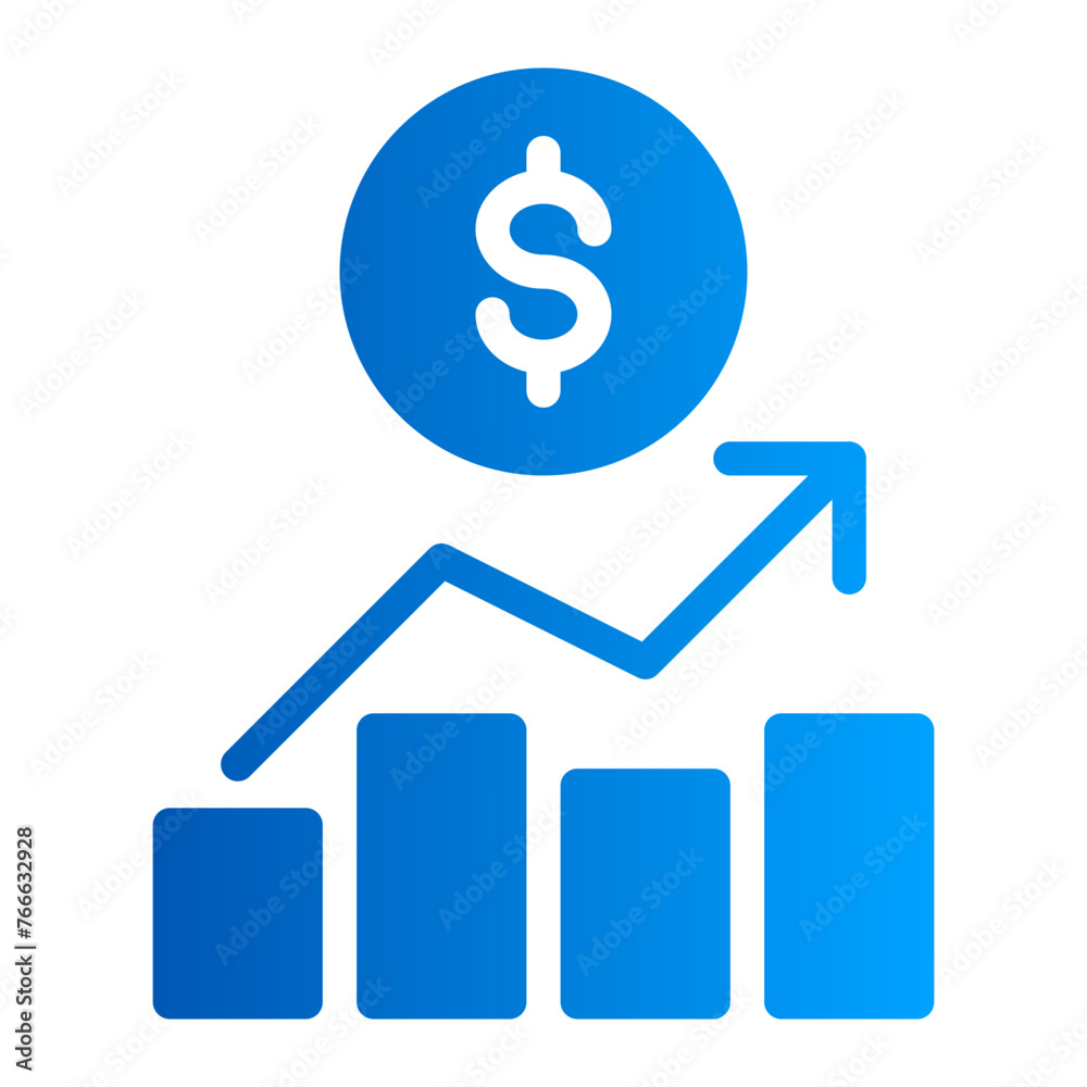 This is the Growth icon from the Finance icon collection with an solid gradient style This is the Growth icon from the Finance icon collection with an solid gradient style