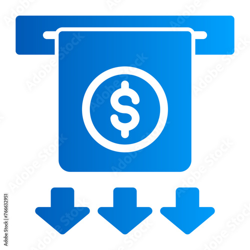 This is the Withdrawal icon from the Finance icon collection with an solid gradient style