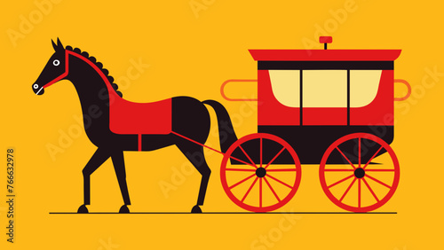 Vintage Charm Horse and Carriage Vector Illustration