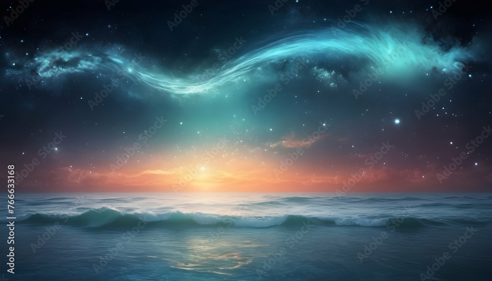 Celestial Seascape Nebula Waves Cosmic Ocean Su Upscaled 7