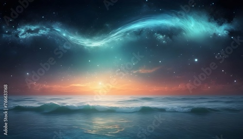 Celestial Seascape Nebula Waves Cosmic Ocean Su Upscaled 7