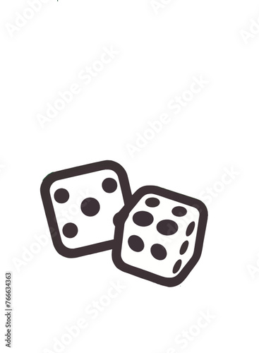 Two dice to gamble or gambling in craps flat vector icon for casino apps and websites