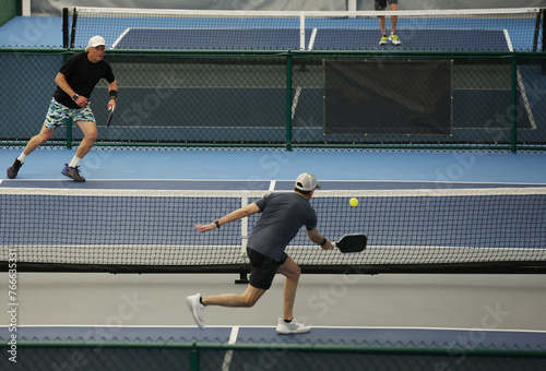 Pickleball singles match