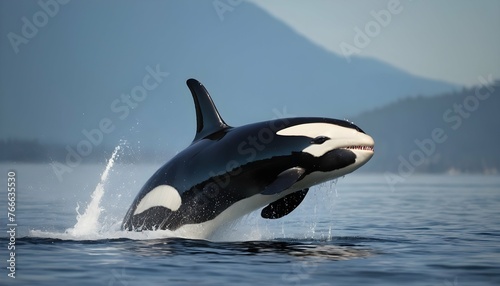 A Dramatic Photograph Of A Powerful Orca Breaching
